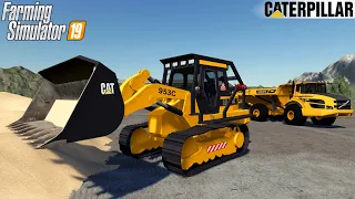 Farming Simulator 19 - CAT 953C Crawler Loader Loads Sand Into Dump Truck