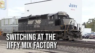 Norfolk Southern Train at the Jiffy Mix Factory in Chelsea, Michigan
