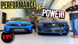 Cheap Power OR Performance Garage Chat- The New Ford Mustang GT Takes On The Honda Civic Type R!