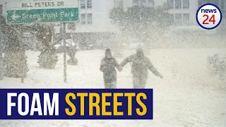 WATCH | Monster winds blow huge puffs of foam off the sea and into Cape Town streets
