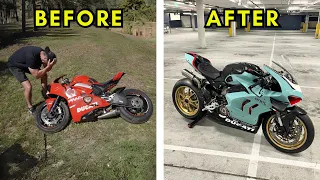 FULL BUILD - REBUILDING A WRECKED DUCATI V4 PANIGALE