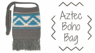 Crochet Aztec Boho Bag | Crochet Over The Shoulder Bag