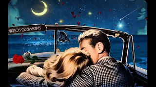 1940's A Romantic night under the moonlight w/ calming waves (Oldies playing in another room) ASMR
