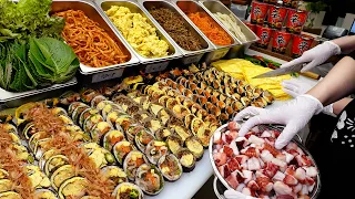 Amazing! SUBWAY in the Gimbap World, Egg Omelette Gimbap with Toppings bomb. / Korean Street Food