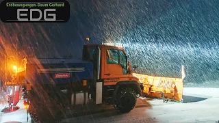 ❄️Snow clearing ❄️ Winter service | 16.12.2022 | Unimog U400 #winterdienst #viral #winter