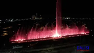 Large-scale musical fountain show in Samarkand, Uzbekistan