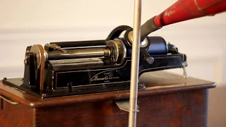 Thomas Alva Edison Home Cylinder Phonograph Playing a Song...