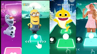 Tiles Hop :Baby shark 🆚️ Minion 🆚️ Cocomelon vs Barbie Girl Funny videos