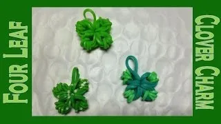 Four Leaf Clover Loom Band Charm - made without the Rainbow Loom - using only a Paperclip