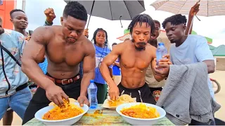 Father Ankrah Vs Asoka hottest street eating competition 🔥😎