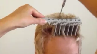 How to Cut Women's Short Hair Layer Haircut - CombPal Scissor Over Comb Haircutting comb tool video