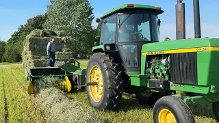 John Deere 4430 Baling Hay With 24T Baler