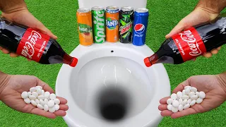 Big TOOTHPASTE Eruption from Toilet, Big Coca Cola, Fanta, Sprite, Pepsi, Mtn Dew vs Mentos