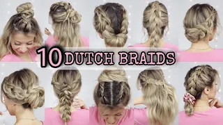 10 DUTCH braid HAIRSTYLES 🌸 short, medium and long HAIRSTYLES