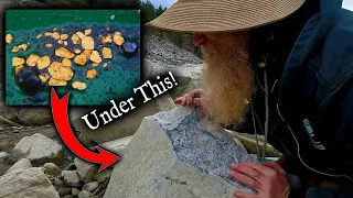 CRAZY GOOD GOLD UNDER BIG ROCK!!