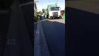 Yard waste garbage truck pickup epic fail