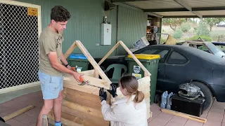 Dog house build from free pallets in 5 minutes!