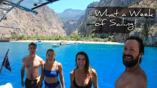 48. TEACHING FRIENDS HOW TO SAIL | Europe Summer | GOOD TIMES | Boat Life | Sailing Turkey