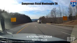 Dangerous Road Ahead: Stretch of Interstate 24 Monteagle Mountain, Tennessee
