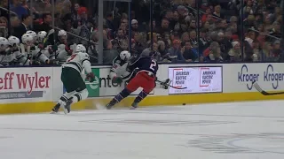 Andrew Peeke Big Hit on Mats Zuccarello (Feb. 28, 2020)