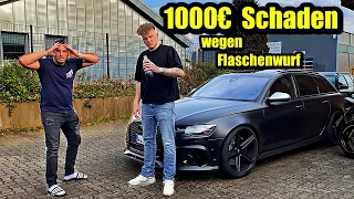Alkoholisierter YouTuber Hagen wirft Flasche auf meinen Audi RS6