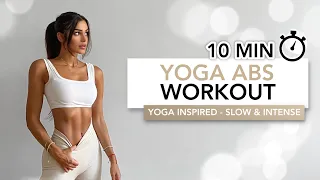 10 MIN YOGA ABS WORKOUT | Yoga Inspired Workout For Visible Abs & Tiny Waist | Eylem Abaci