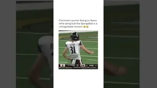 Cincinnati punter acting a fool vs Alabama in the College football playoff game