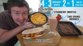 Make a 3 Course Meal & a drink with 3 Ingredients each | ft a Meatball Sub