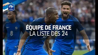 La liste des 24 Bleus pour France - Pays Bas et France - Luxembourg