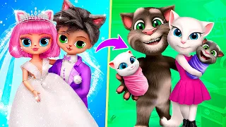 My Talking Tom and Angela's Wedding / 30 DIYs for LOL OMG