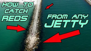 How To Catch REDFISH From Any Jetty | STOP Losing GEAR In Rocks | JETTY Fishing