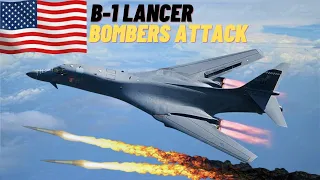 FULL POWER! B-1 bomber launch flypast and recovery from European mission