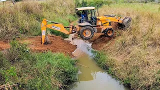 Backhoe Crossing Stream