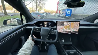 2023 Tesla Model X Plaid Test Drive POV | Ambience Binaural Sound