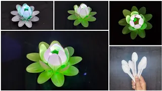 How To Make Flower With Plastic Spoon 🥄 || Flower Making || Showpiece || Diy || Crafts || Crafting
