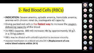 Anesthesia Seminar (Blood Products ,Blood Transfusion and Blood-Hb Dissociation Curve)