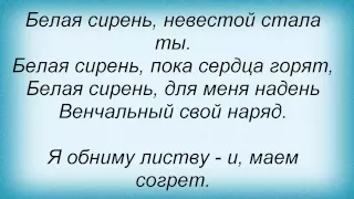 Слова песни Павло Зібров - Белая Сирень