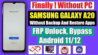SAMSUNG A20 FRP BYPASS ANDROID 11 WITHOUT PC | NEW METHOD