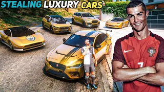 Gta 5 - Stealing Luxury Jaguar Cars With Cristiano Ronaldo! (Real Life Cars #57)