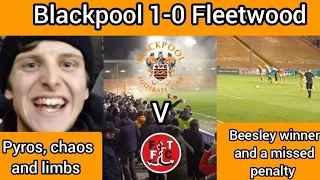 Pyros as Blackpool beat Fleetwood in a crazy game|missed penalty|limbs|Fylde Coast Derby|vlog