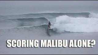 Surfing really good Malibu ALONE!