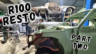 Mazda R100 Restoration Part 2 - Chassis Rail Rust, Skirt Repair And Making A New Pillar.