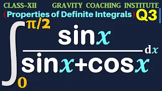 Q3 | Integral 0 to pi/2 sin x / sin x + cos x dx | Integrate sin x / sin x + cos x dx from 0 to pi