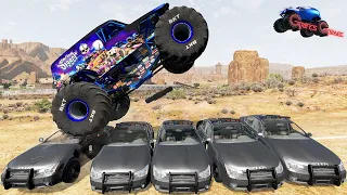 MONSTER TRUCK CRASHES #6 - Monster Jam Racing, Jumps, Fails | BeamNG Drive