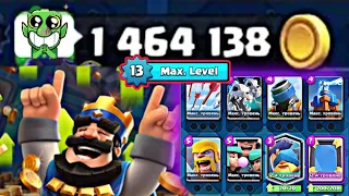 ТРАЧУ 1 500 000 ЗОЛОТА НА ПРОКАЧКУ АККАУНТА CLASH ROYALE! КАК БЫСТРО ПРОКАЧАТЬ АККАУНТ В КЛЕШ РОЯЛЬ