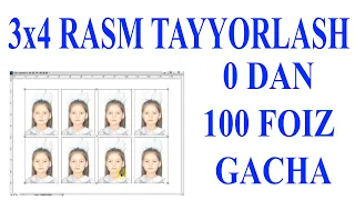 3X4 RASM TAYYORLASH 0 DAN 100 FOIZGACHA