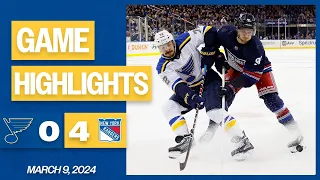 Game Highlights: Rangers 4, Blues 0