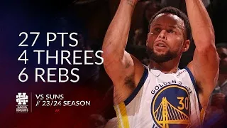 Stephen Curry 27 pts 4 threes 6 rebs vs Suns 23/24 season