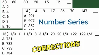 Number Series | SEQUENCE: 1/3 1 1/3.. Corrections