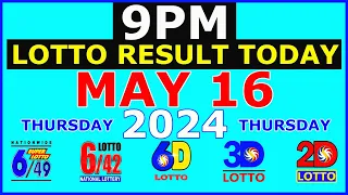 Lotto Result Today 9pm May 16 2024 (PCSO)